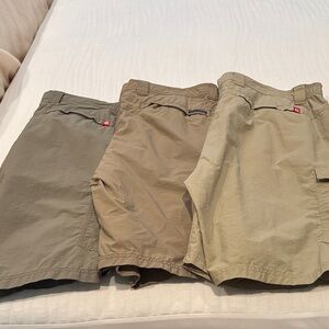 Men's Cargo Shorts Trio - Olive, Khaki, Tan